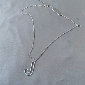 "J" for "Jessica" Pendant Silver Necklace